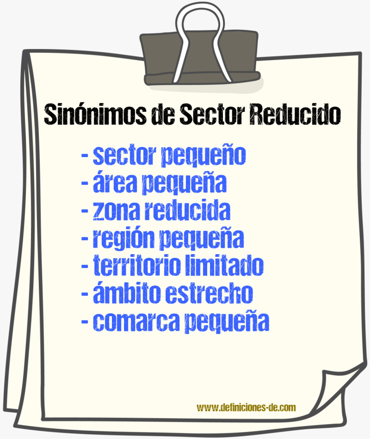 Sinónimos de sector reducido