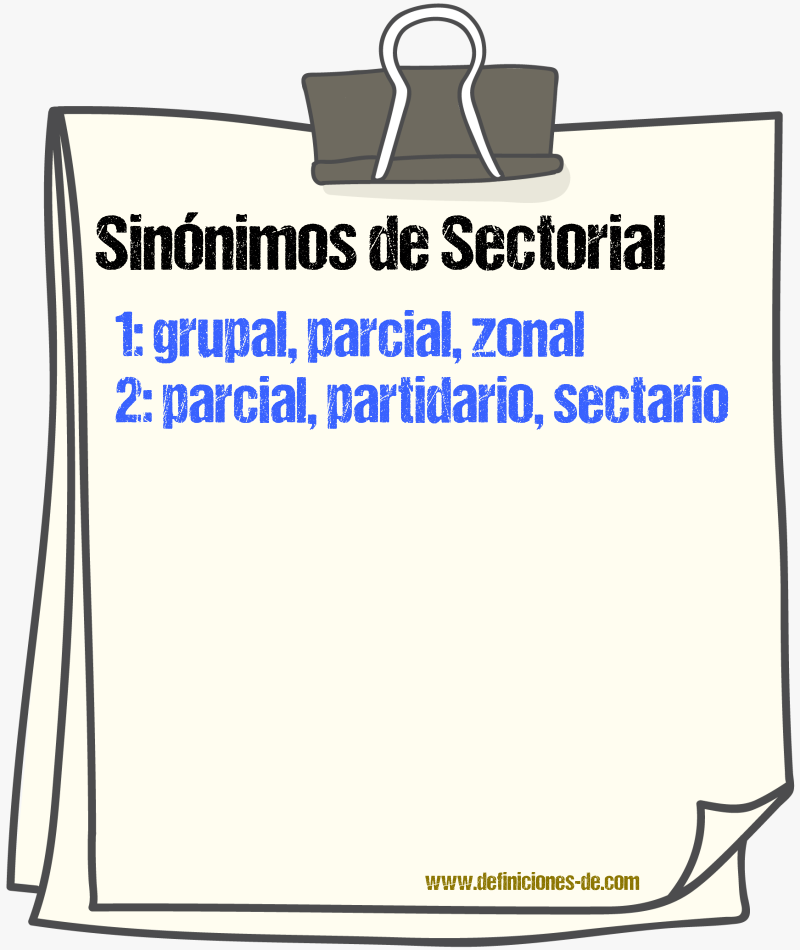 Sinnimos de sectorial