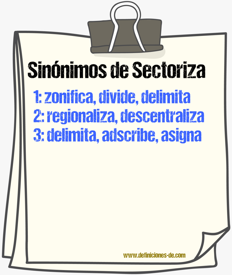 Sinónimos de sectoriza