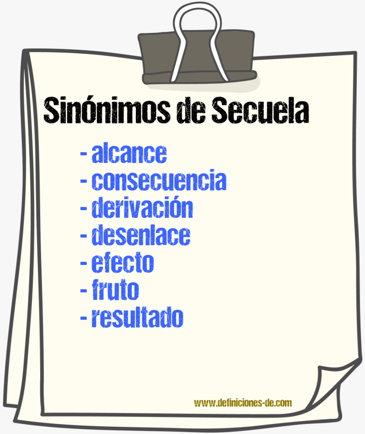 Sinnimos de secuela