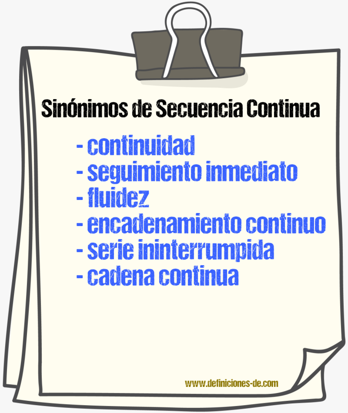 Sinónimos de secuencia continua