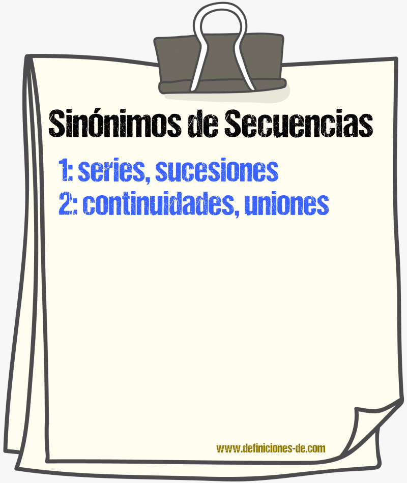 Sinónimos de secuencias