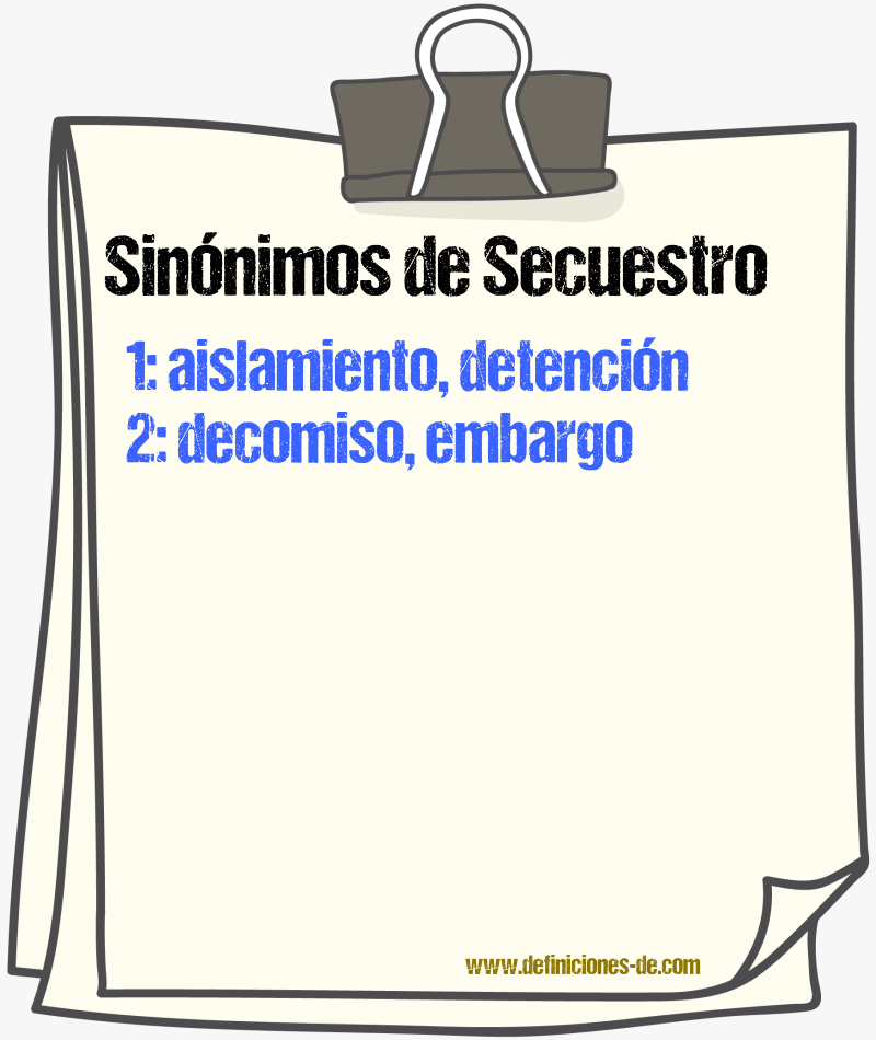 Sinnimos de secuestro