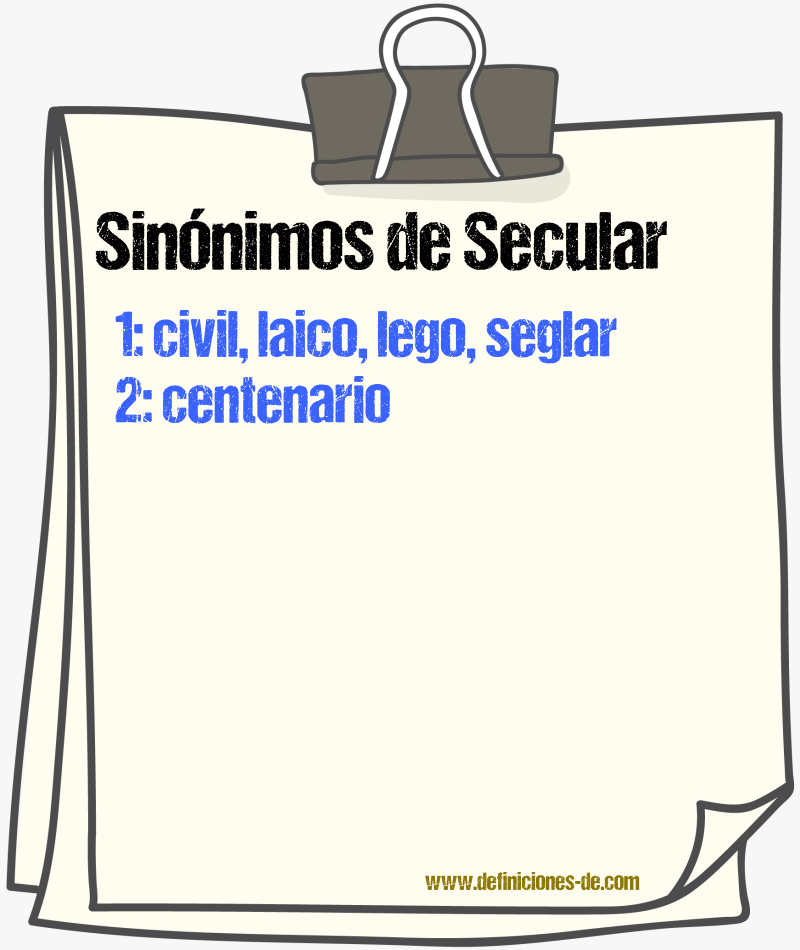 Sinnimos de secular