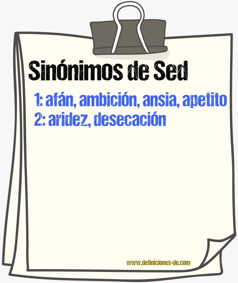 Sinnimos de sed