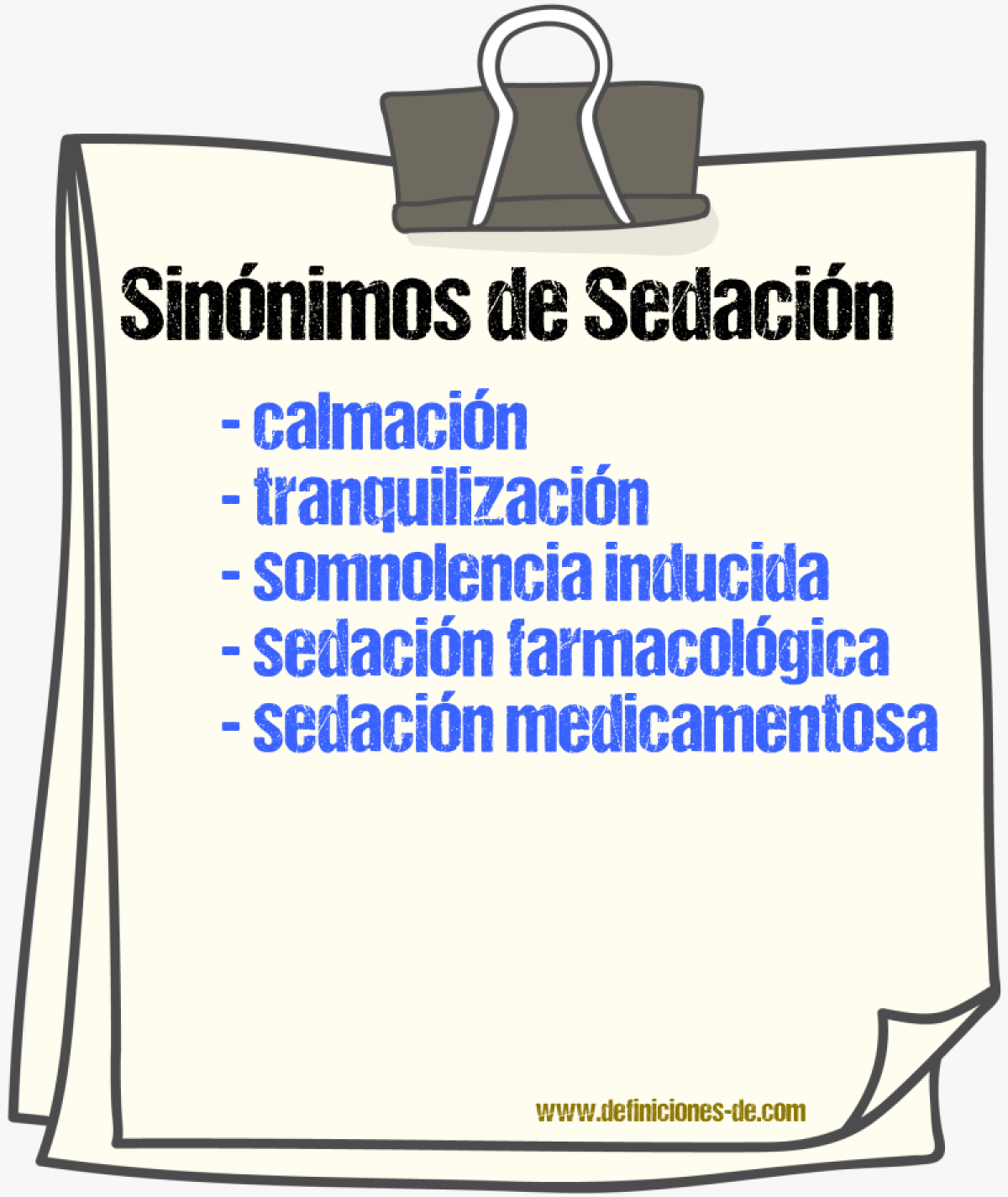Sinónimos de sedación