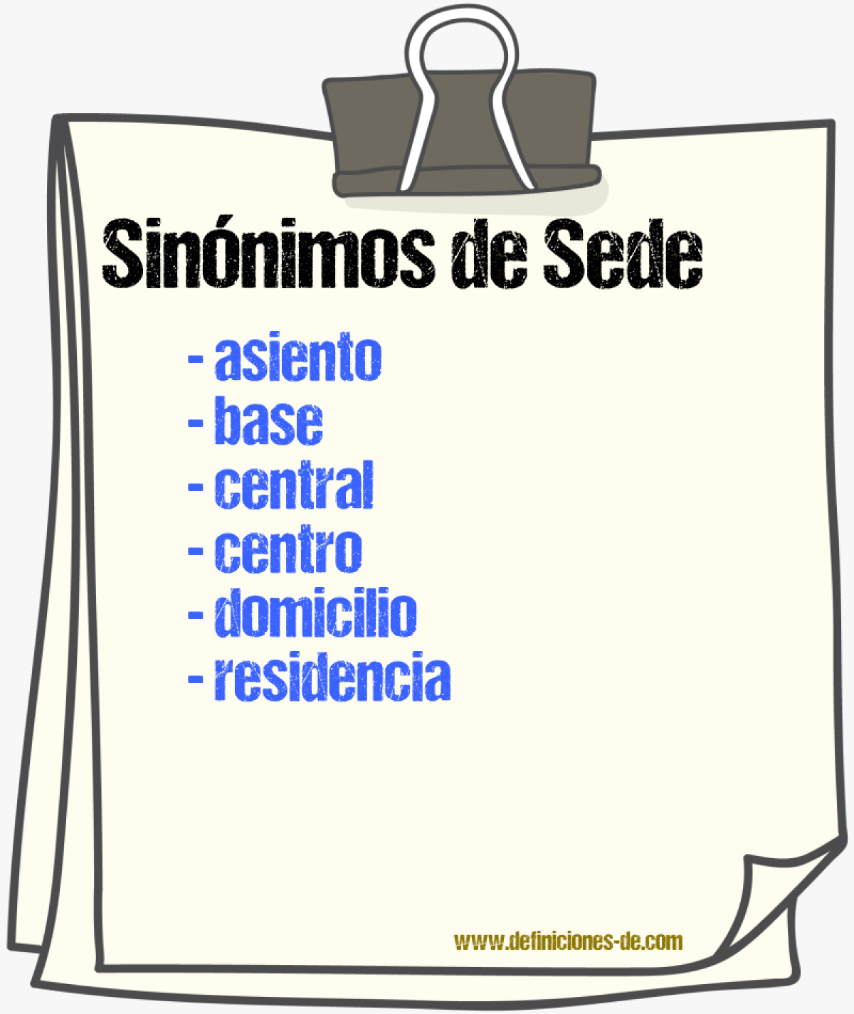 Sinnimos de sede