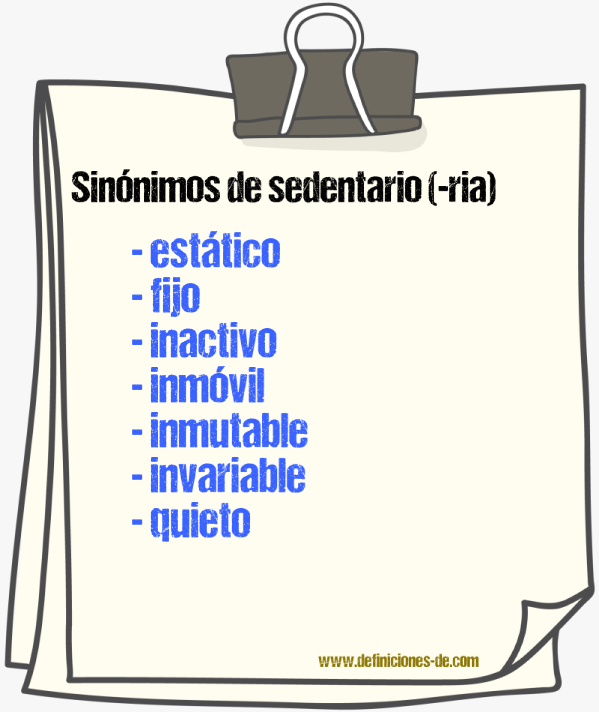 Sinnimos de sedentario