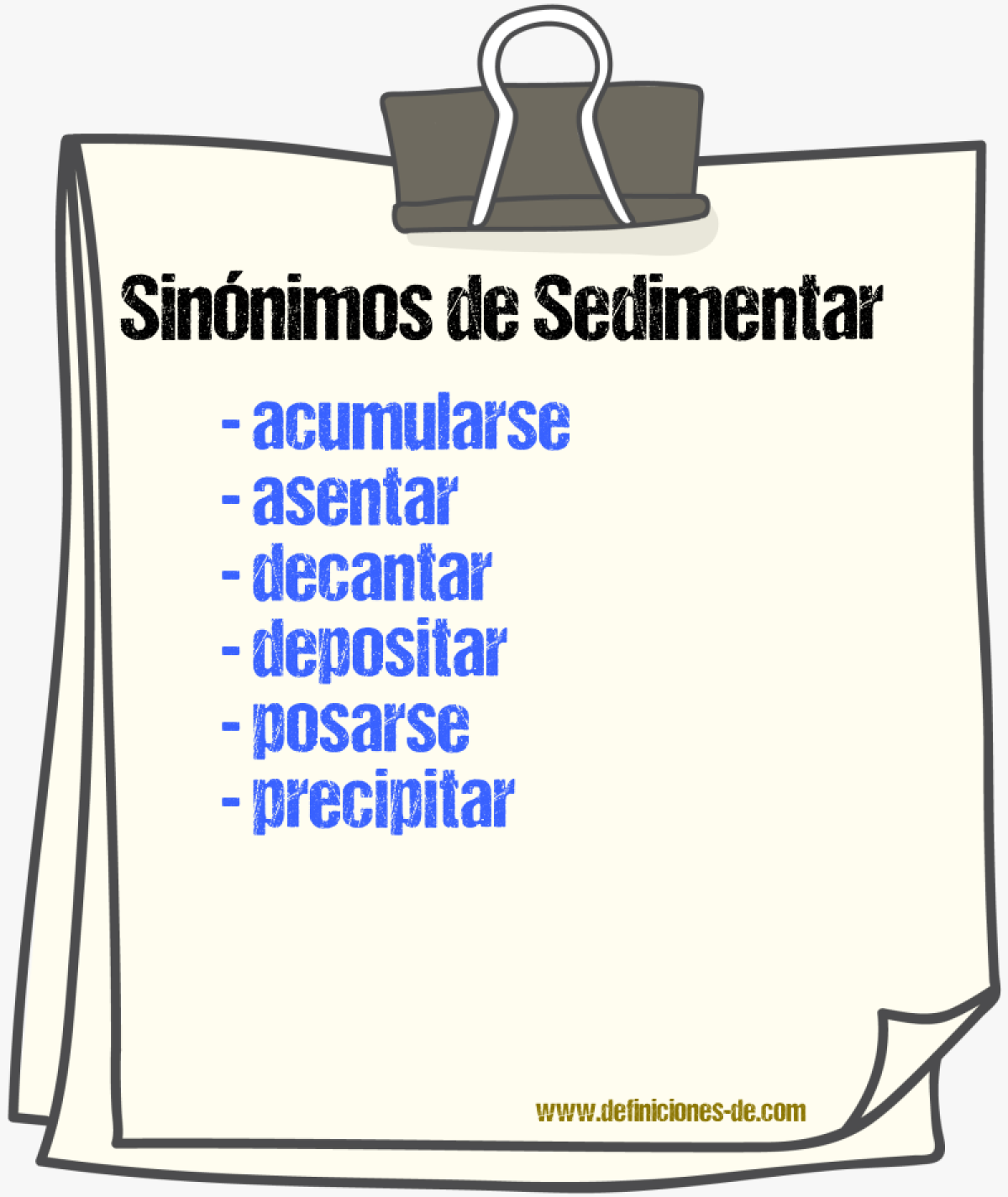 Sinónimos de sedimentar