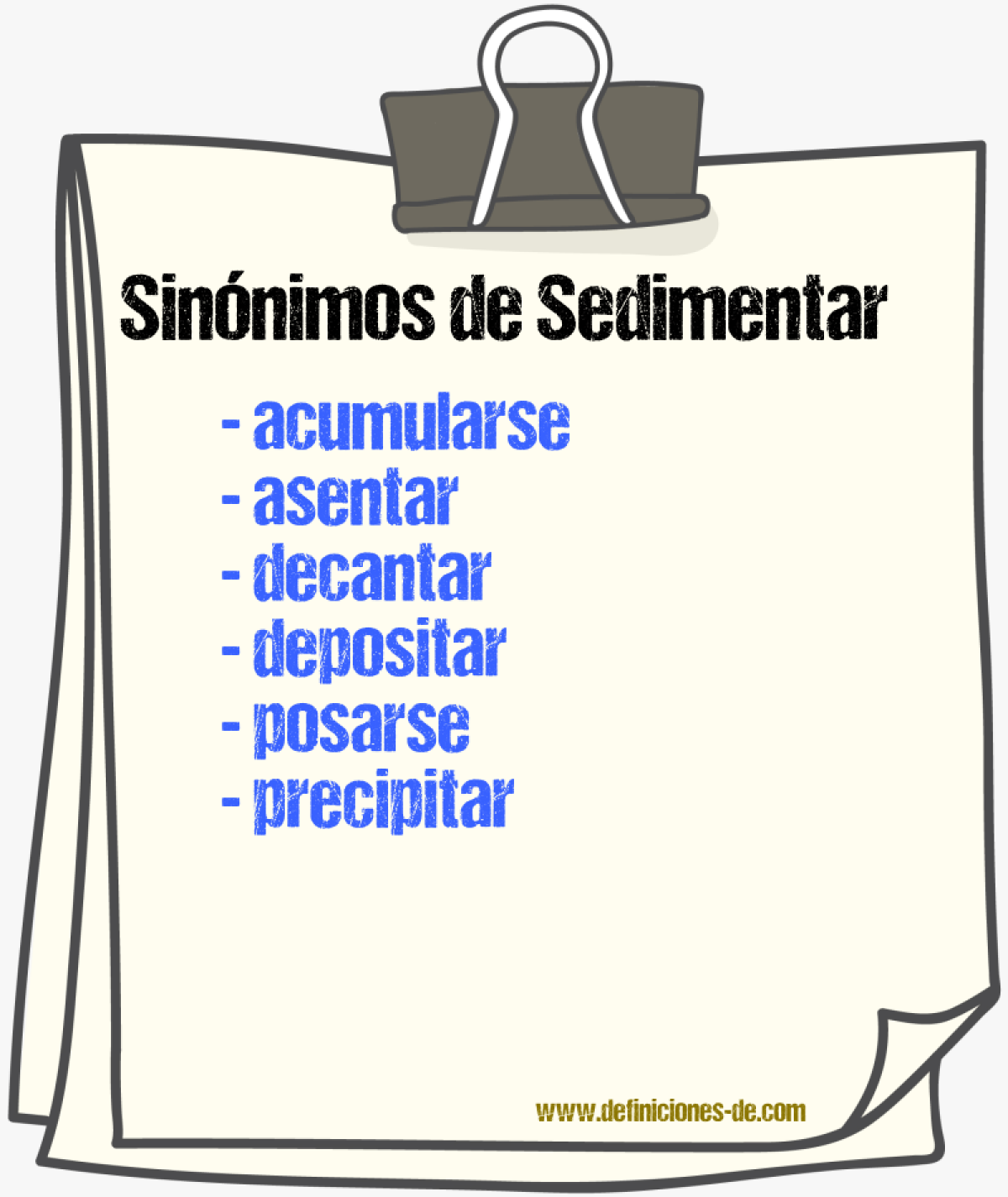 Sinnimos de sedimentar