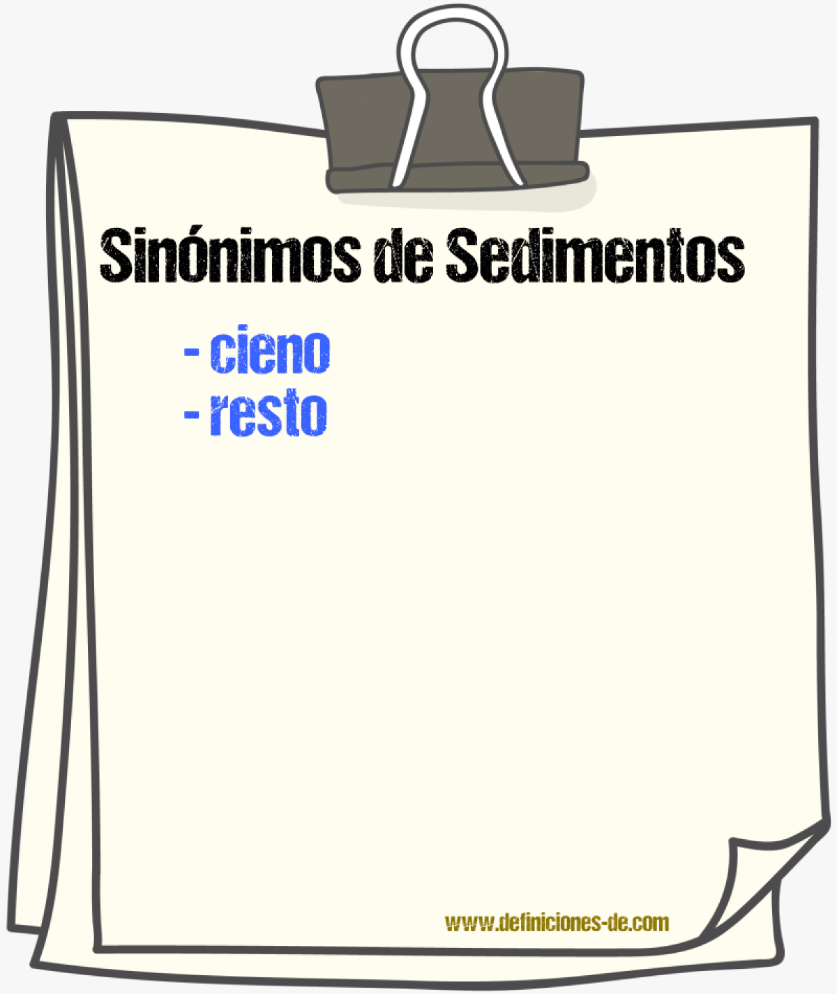 Sinnimos de sedimentos