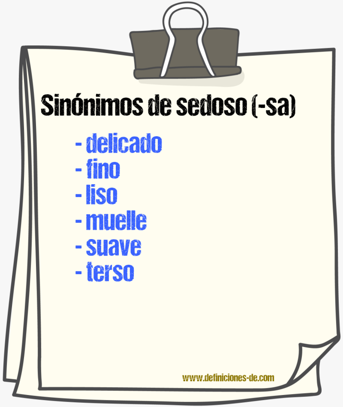 Sinnimos de sedoso