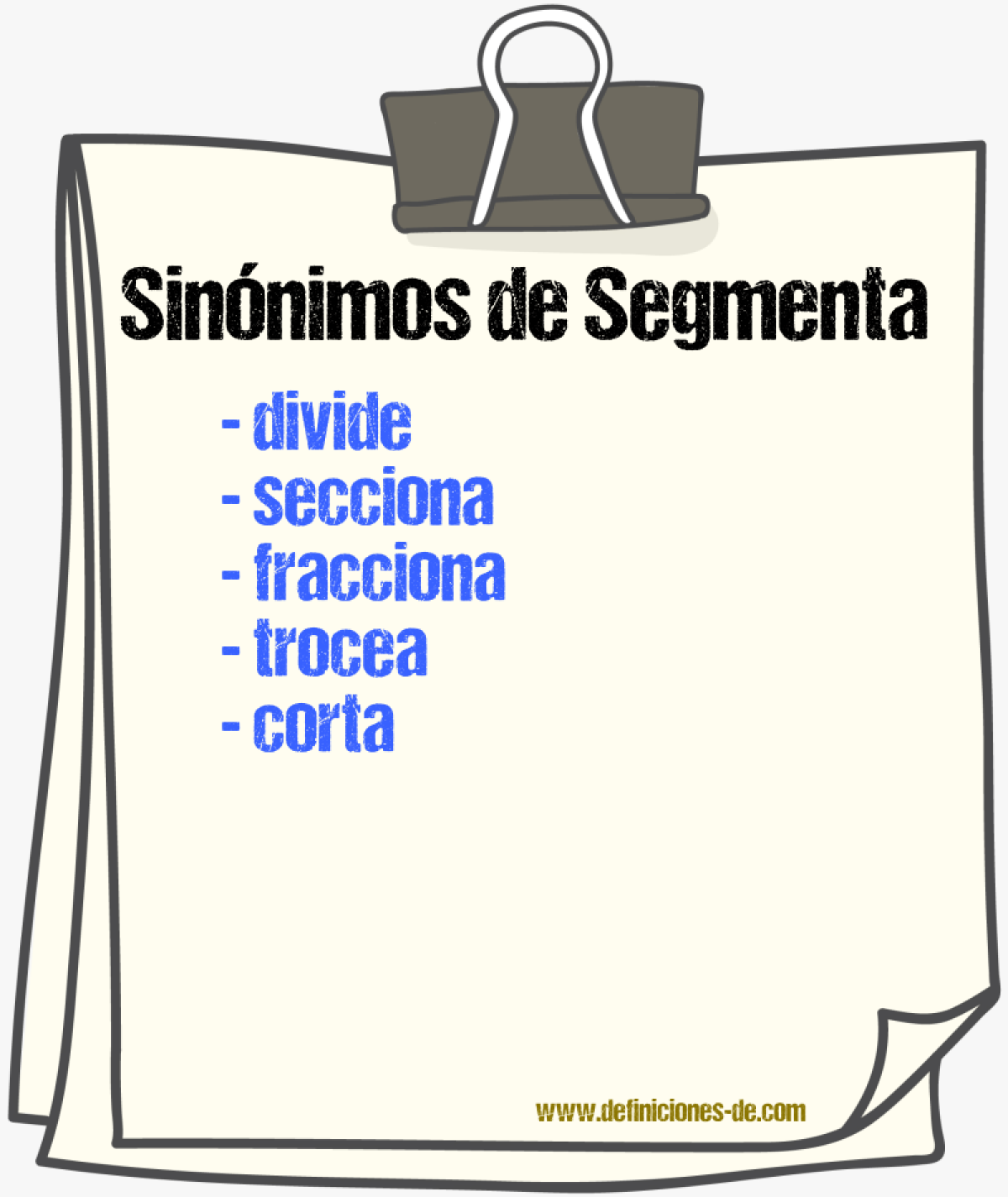 Sinónimos de segmenta
