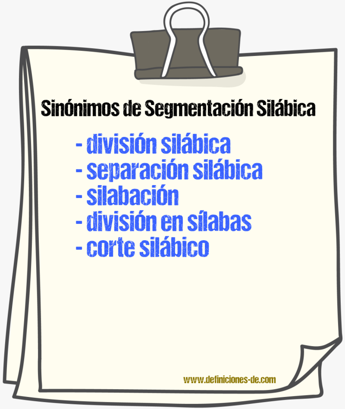 Sinónimos de segmentación silábica