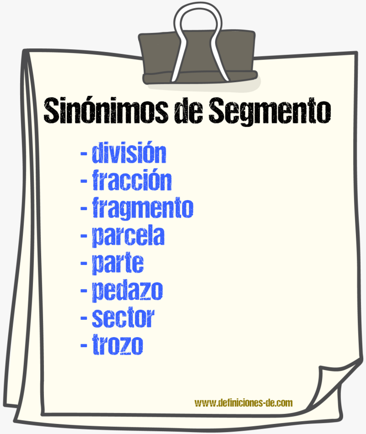 Sinnimos de segmento