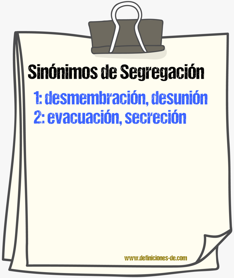 Sinnimos de segregacin