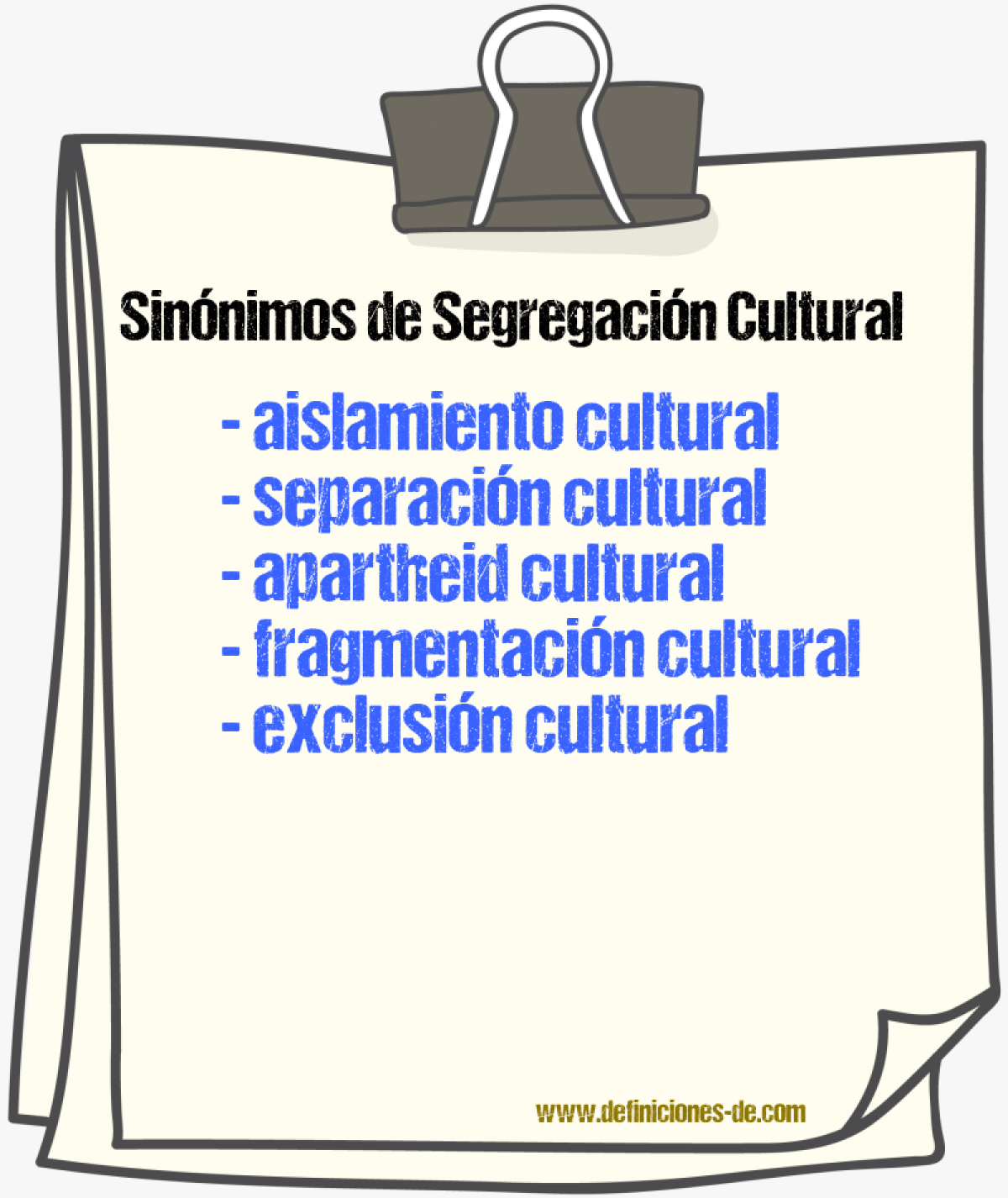 Sinónimos de segregación cultural