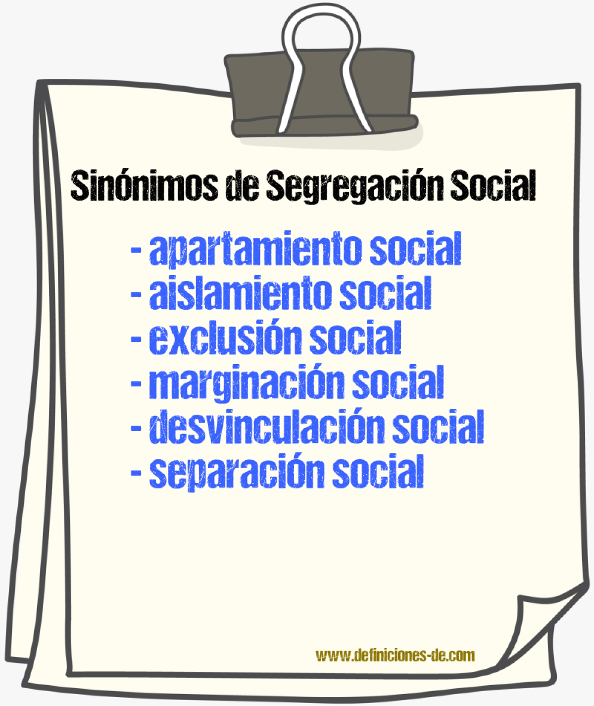 Sinónimos de segregación social