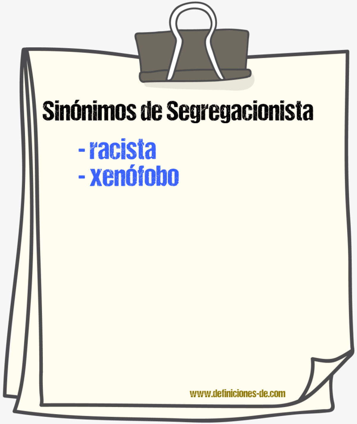 Sinnimos de segregacionista