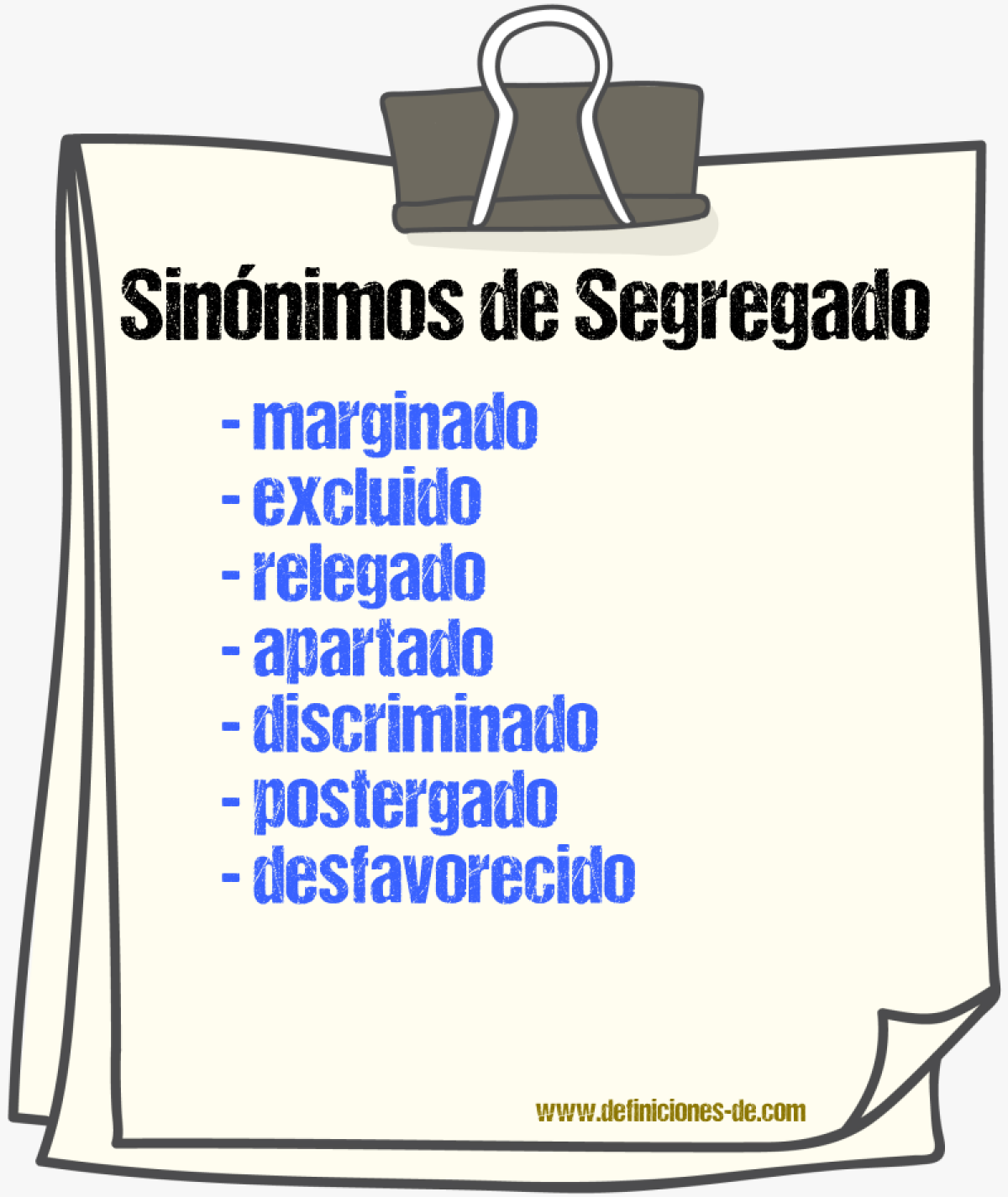 Sinónimos de segregado