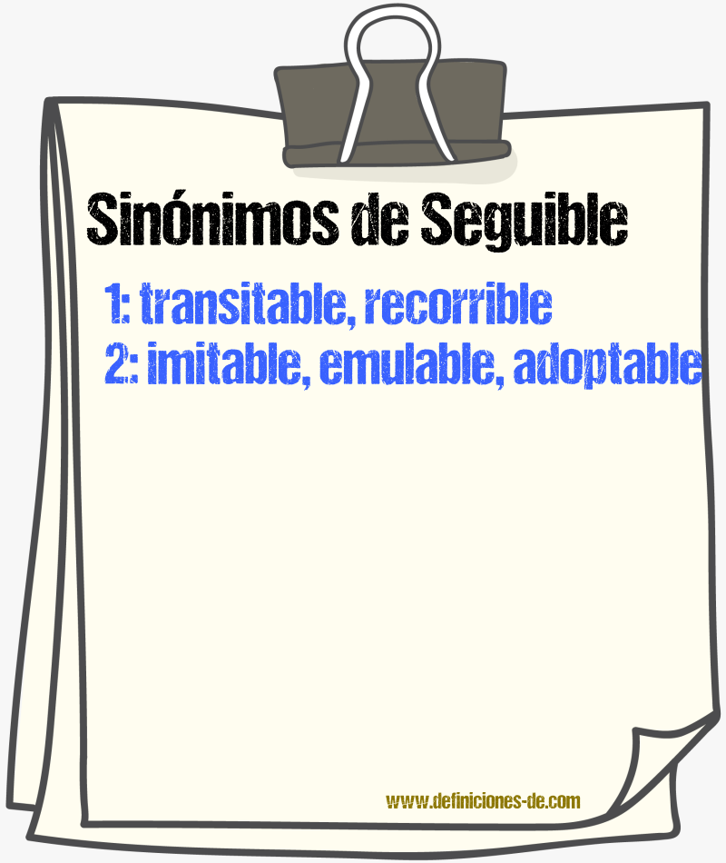 Sinónimos de seguible