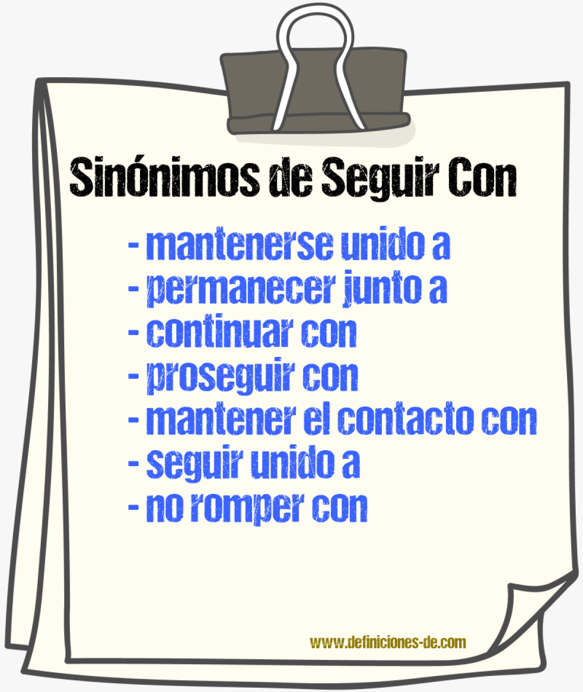 Sinónimos de seguir con