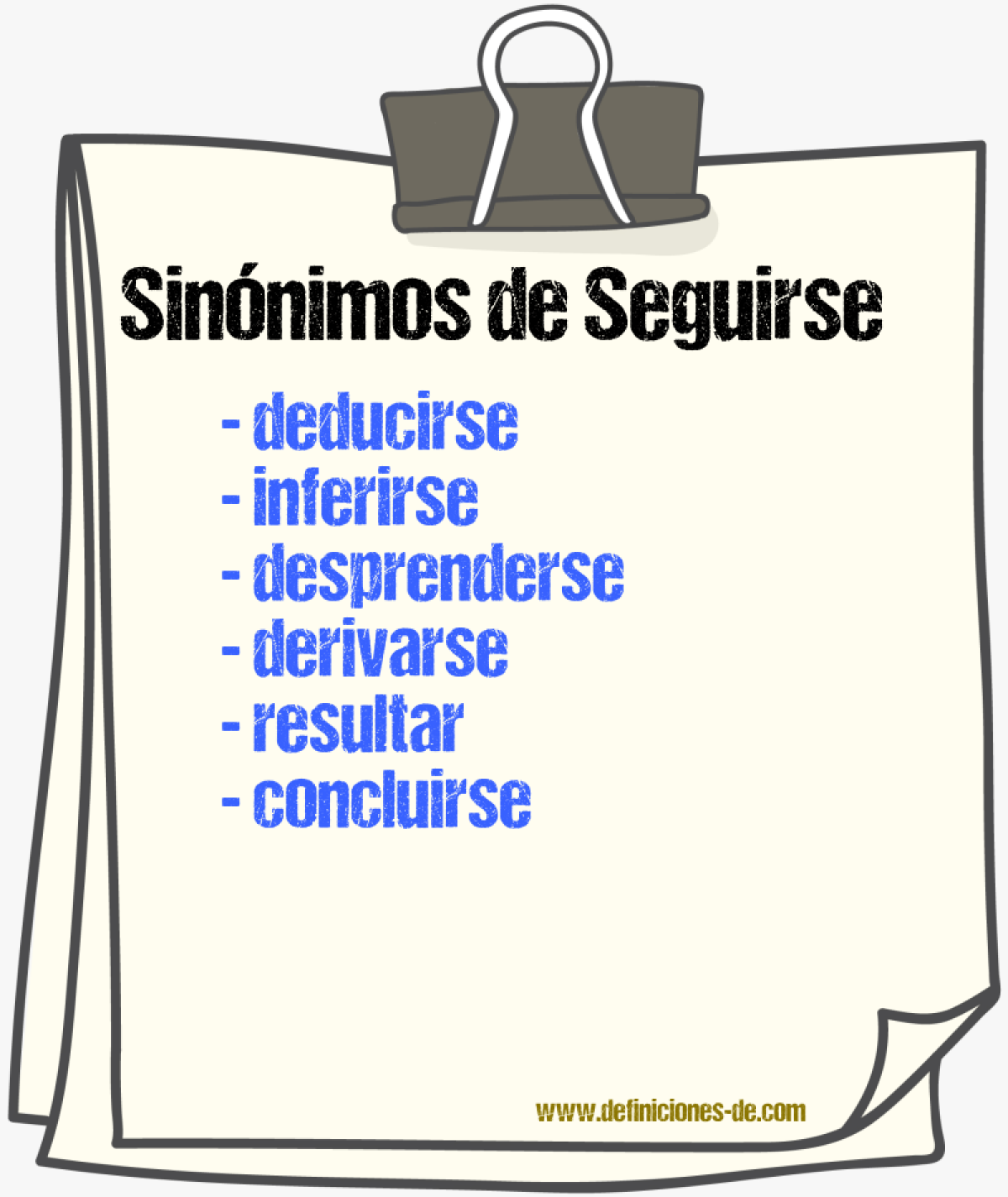 Sinónimos de seguirse