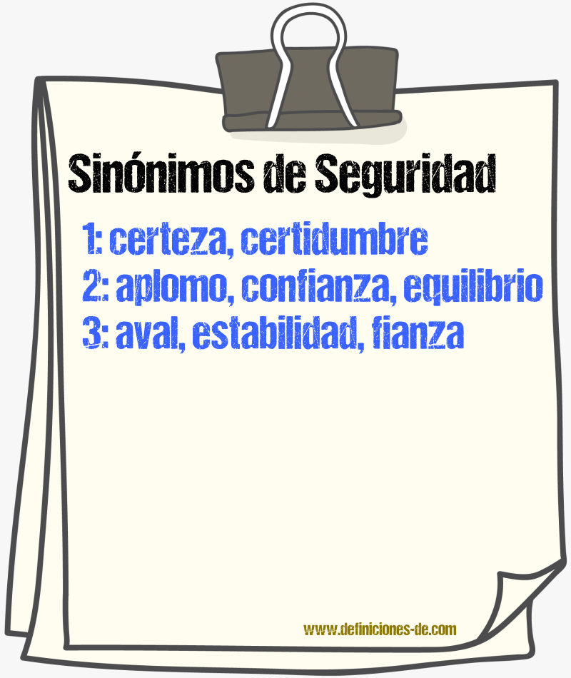 Sinnimos de seguridad