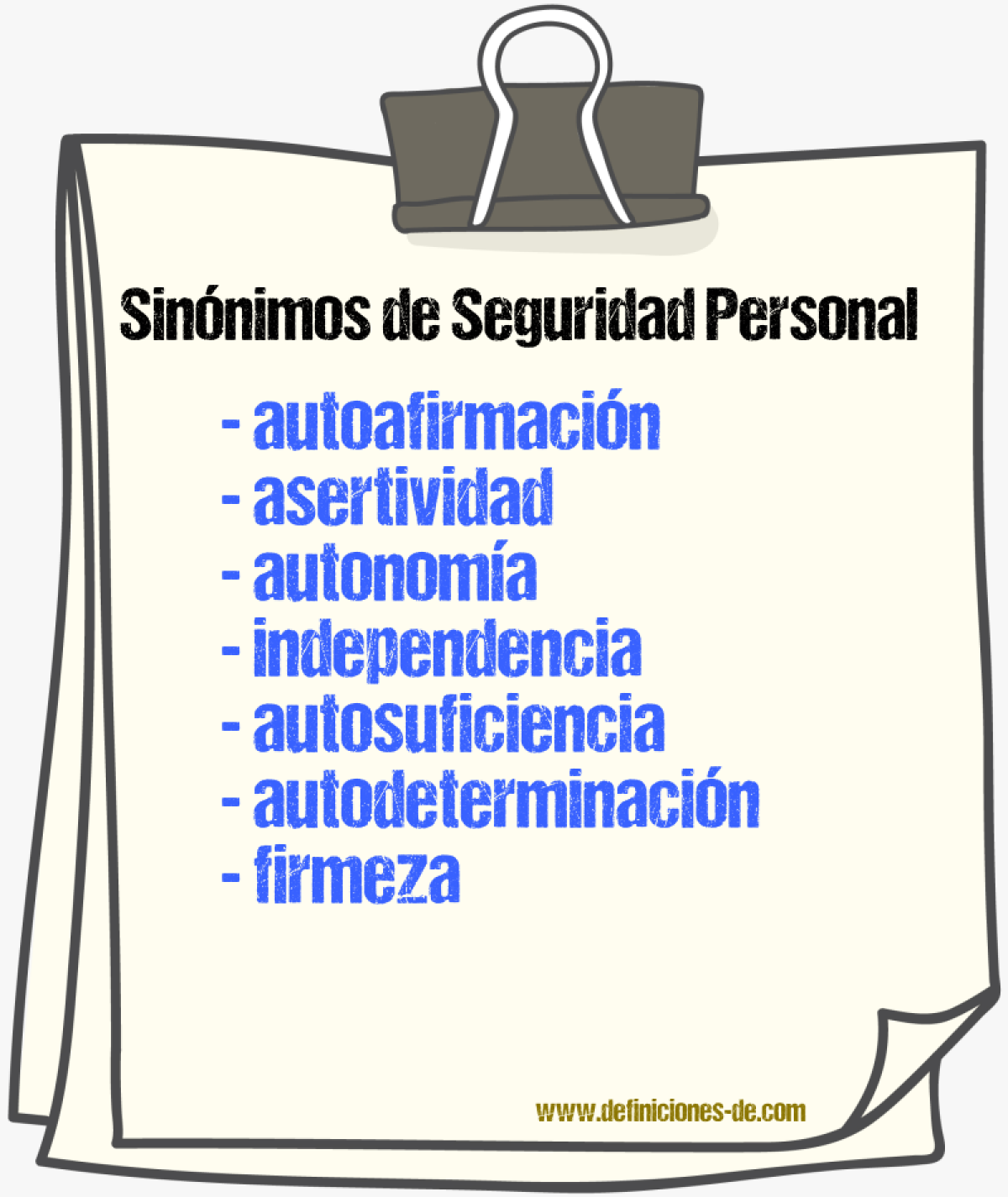 Sinónimos de seguridad personal