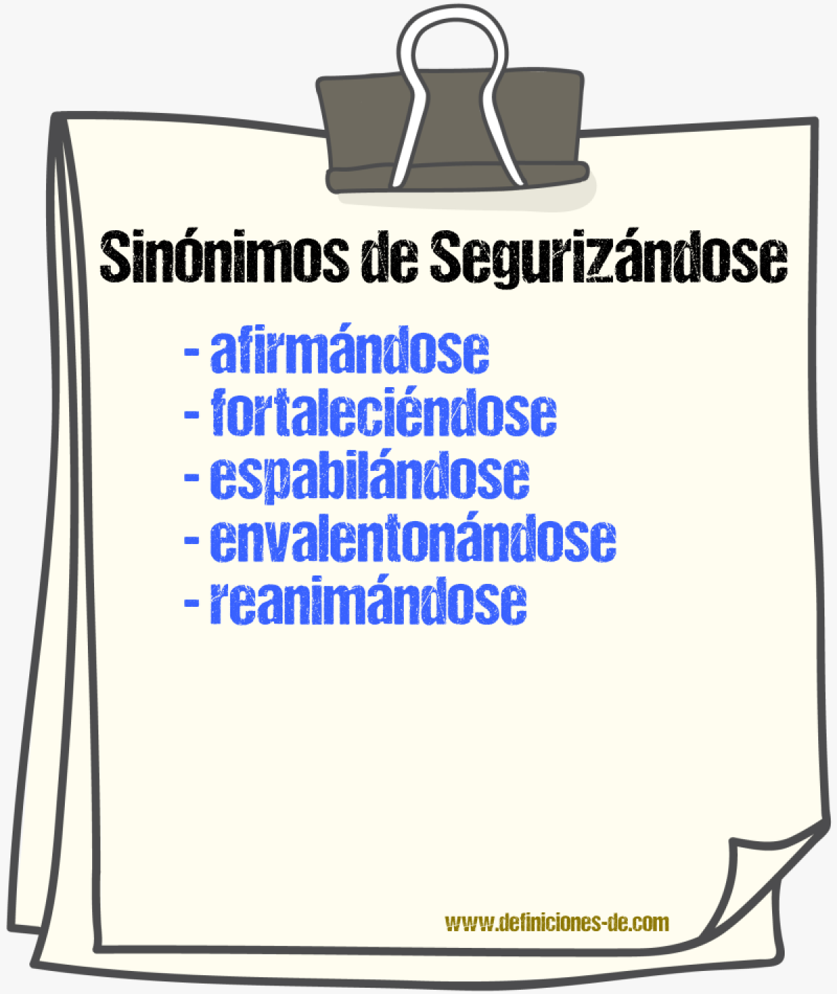 Sinónimos de segurizándose