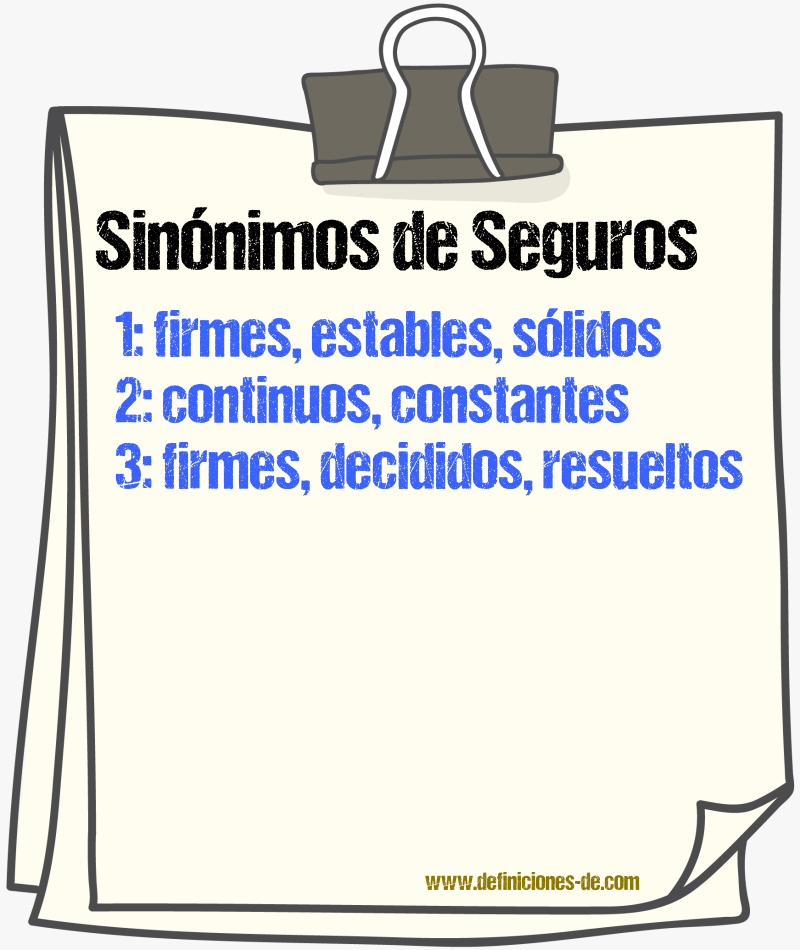 Sinónimos de seguros