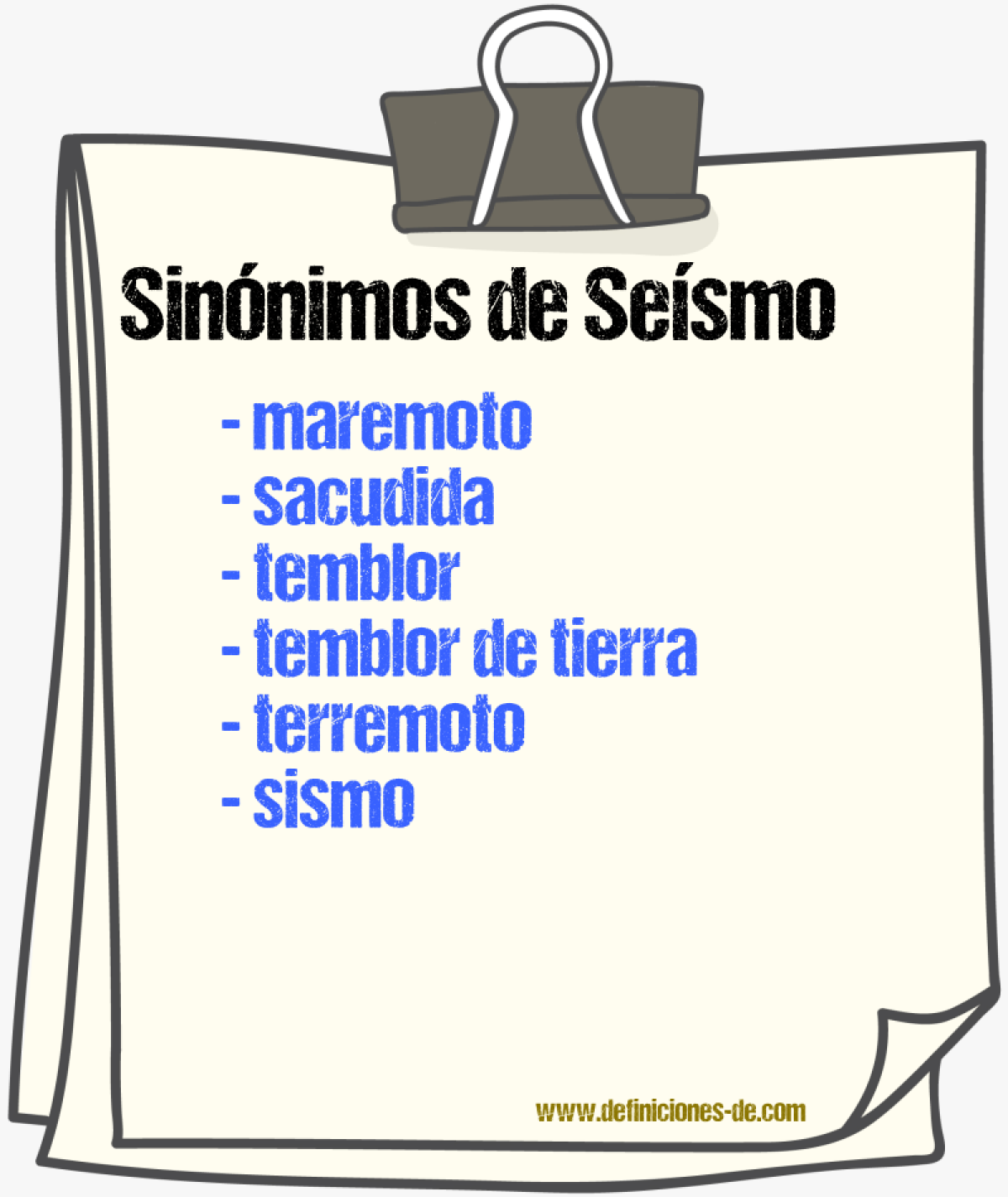 Sinnimos de sesmo