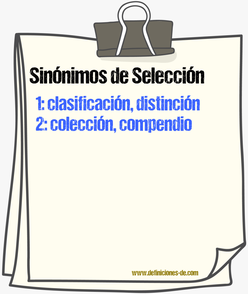 Sinnimos de seleccin