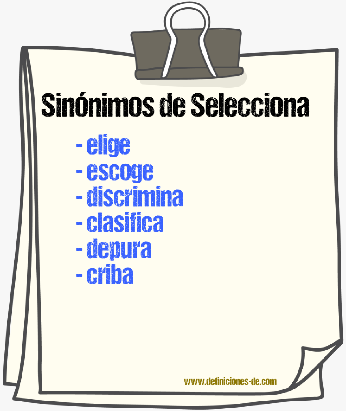 Sinónimos de selecciona