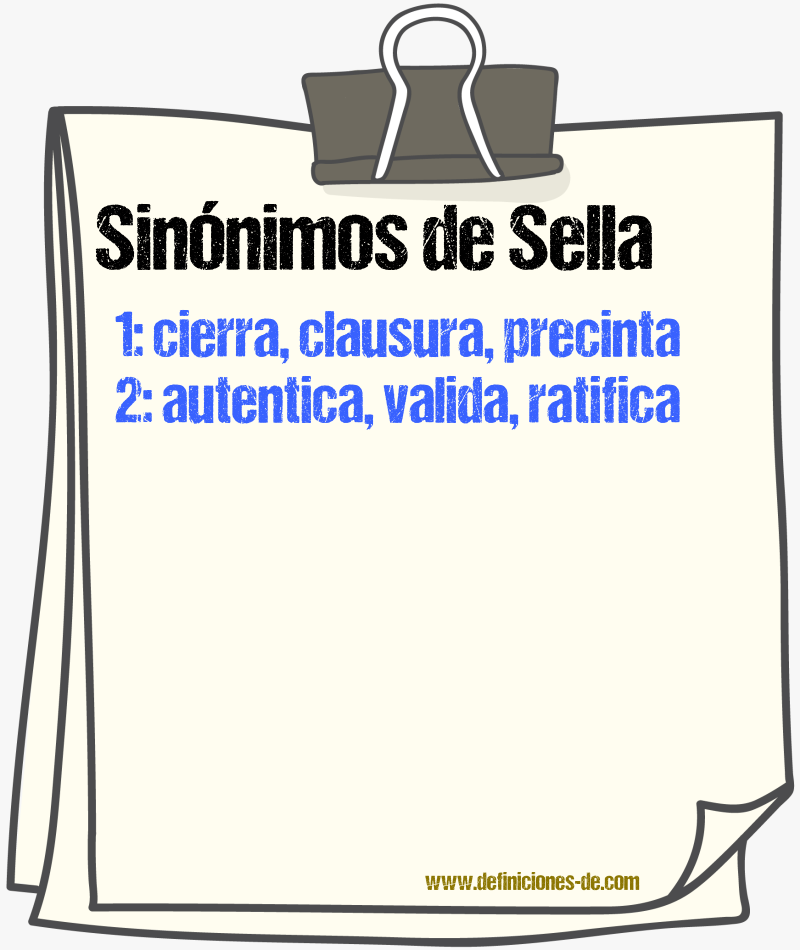 Sinónimos de sella