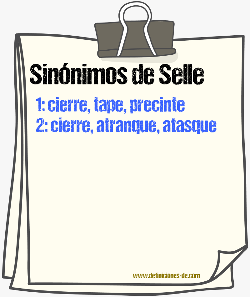 Sinónimos de selle