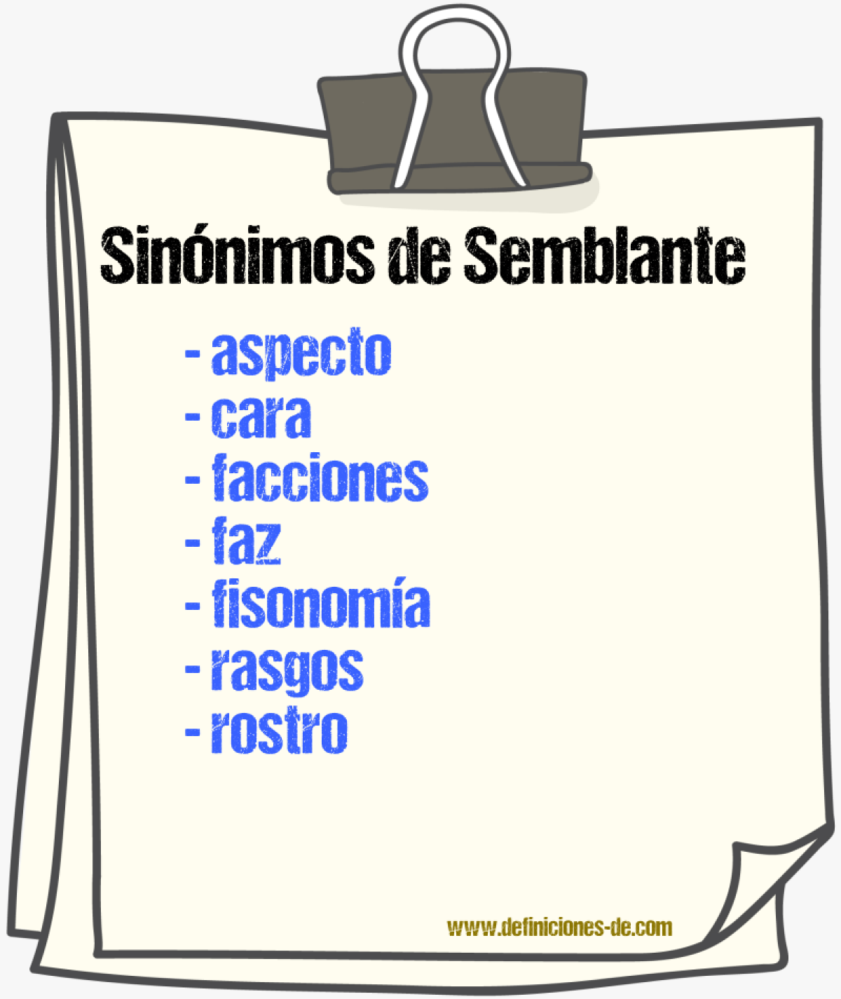 Sinnimos de semblante