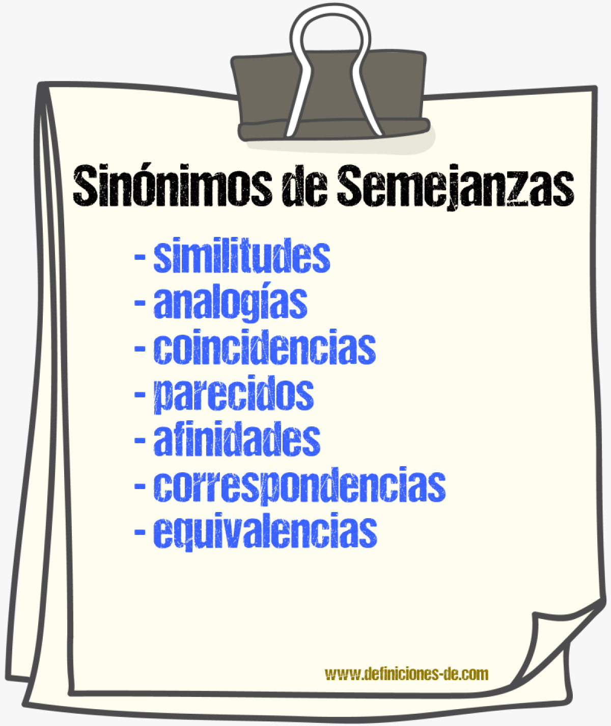 Sinónimos de semejanzas