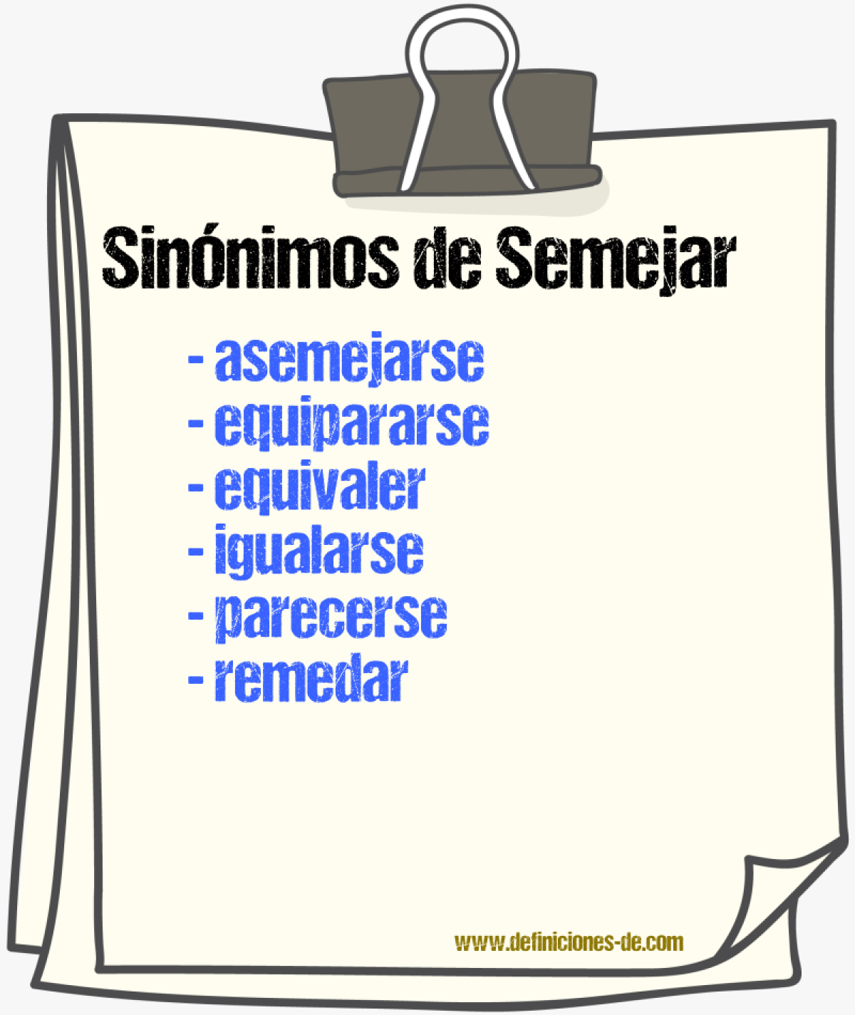 Sinnimos de semejar