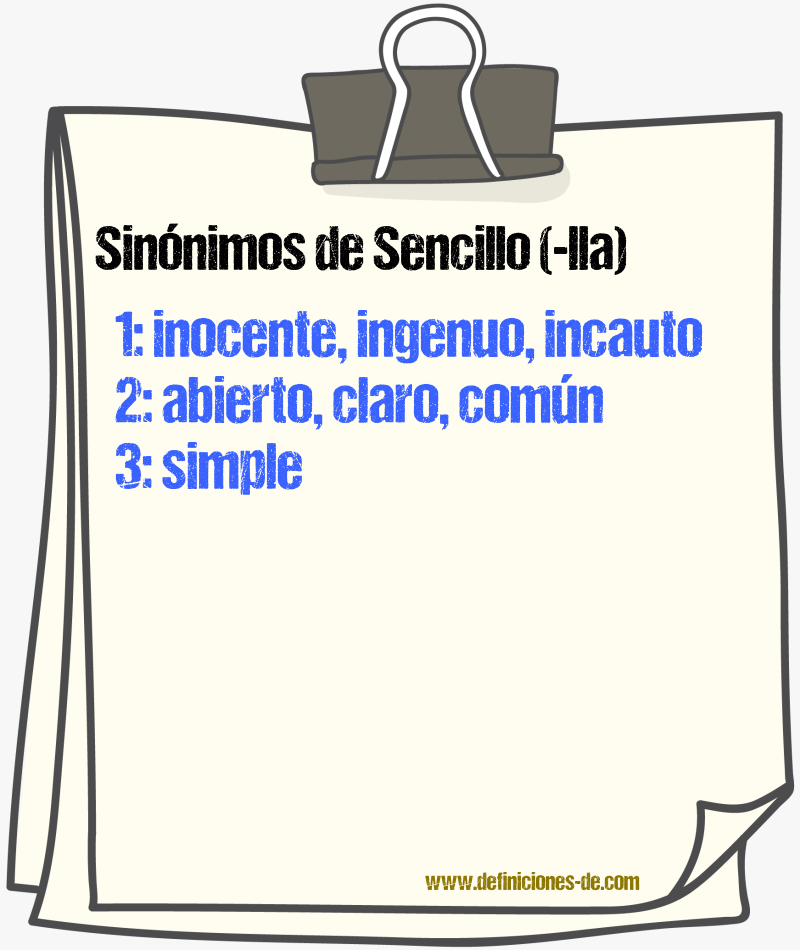 Sinnimos de sencillo