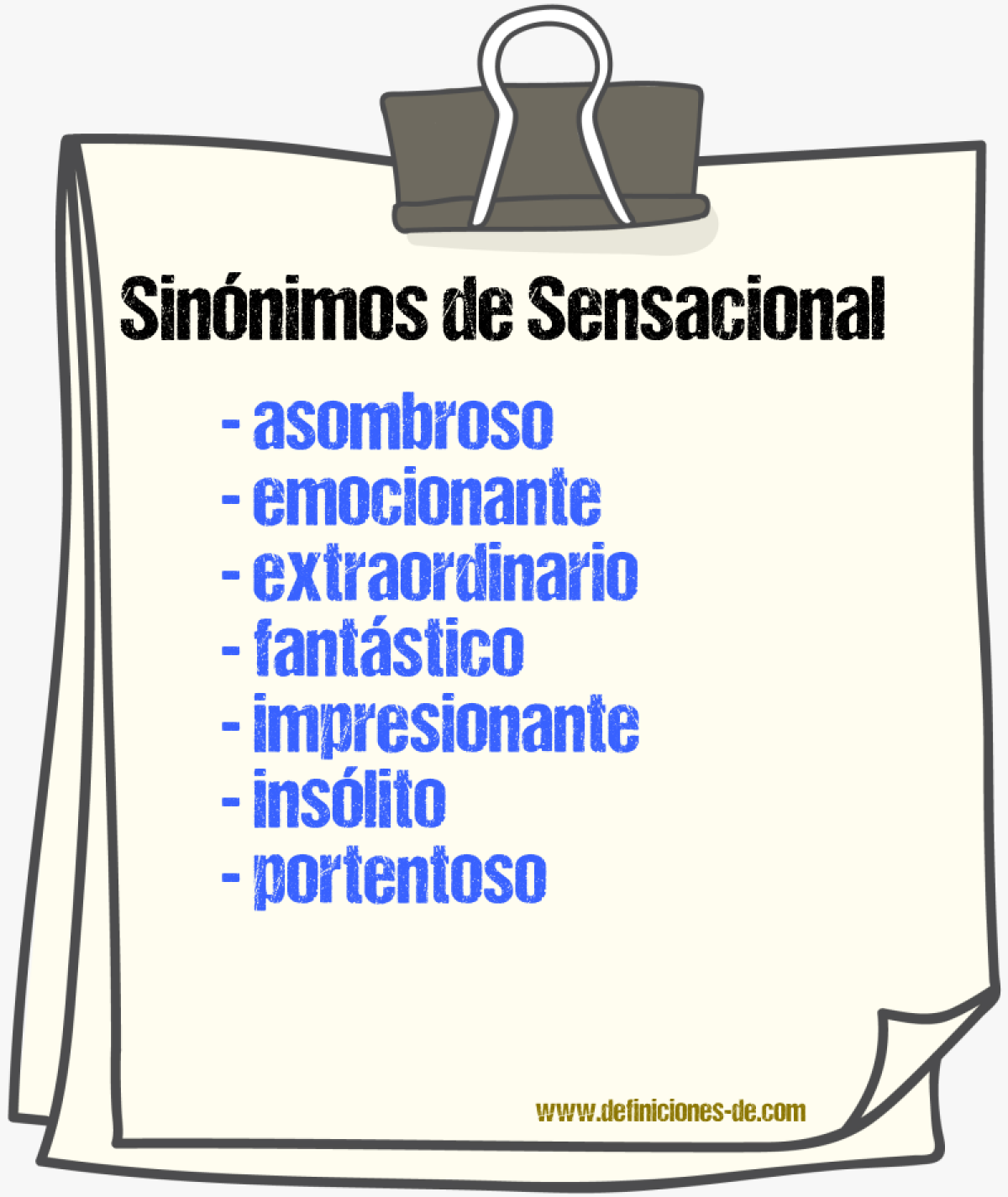 Sinnimos de sensacional