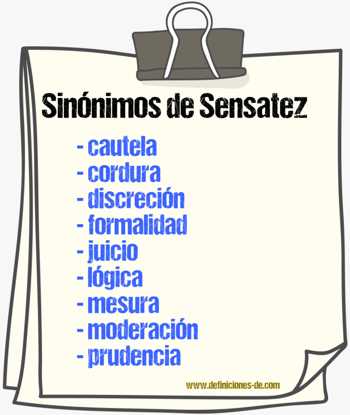 Sinnimos de sensatez