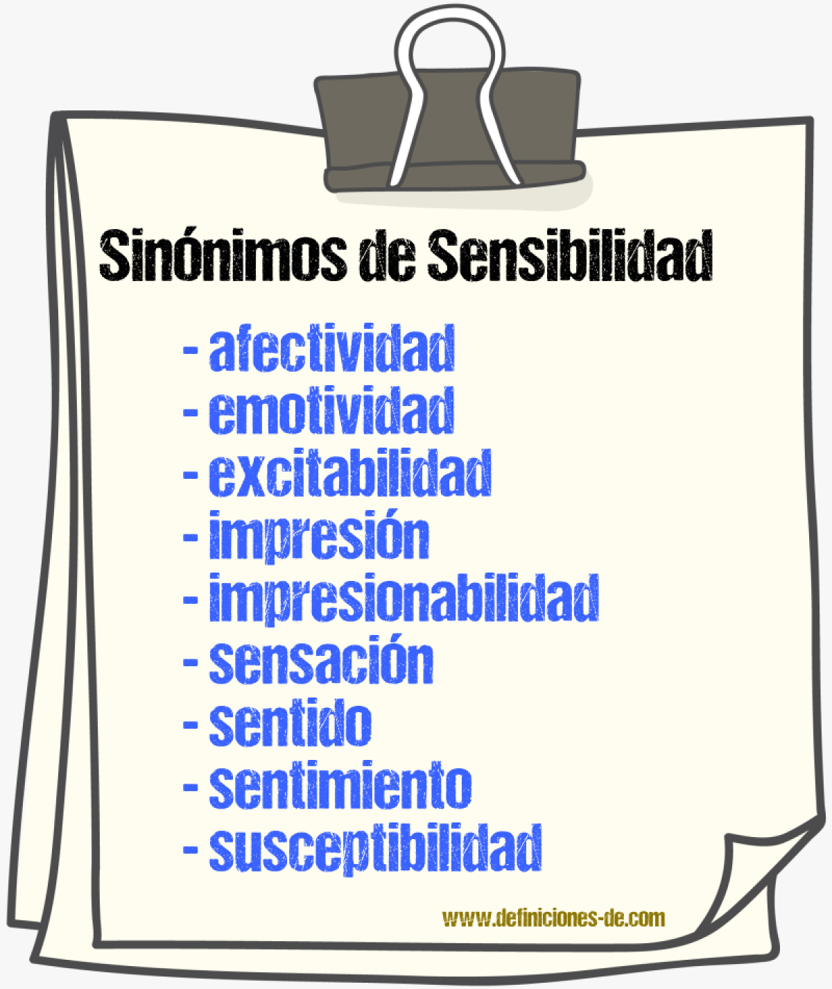 Sinnimos de sensibilidad