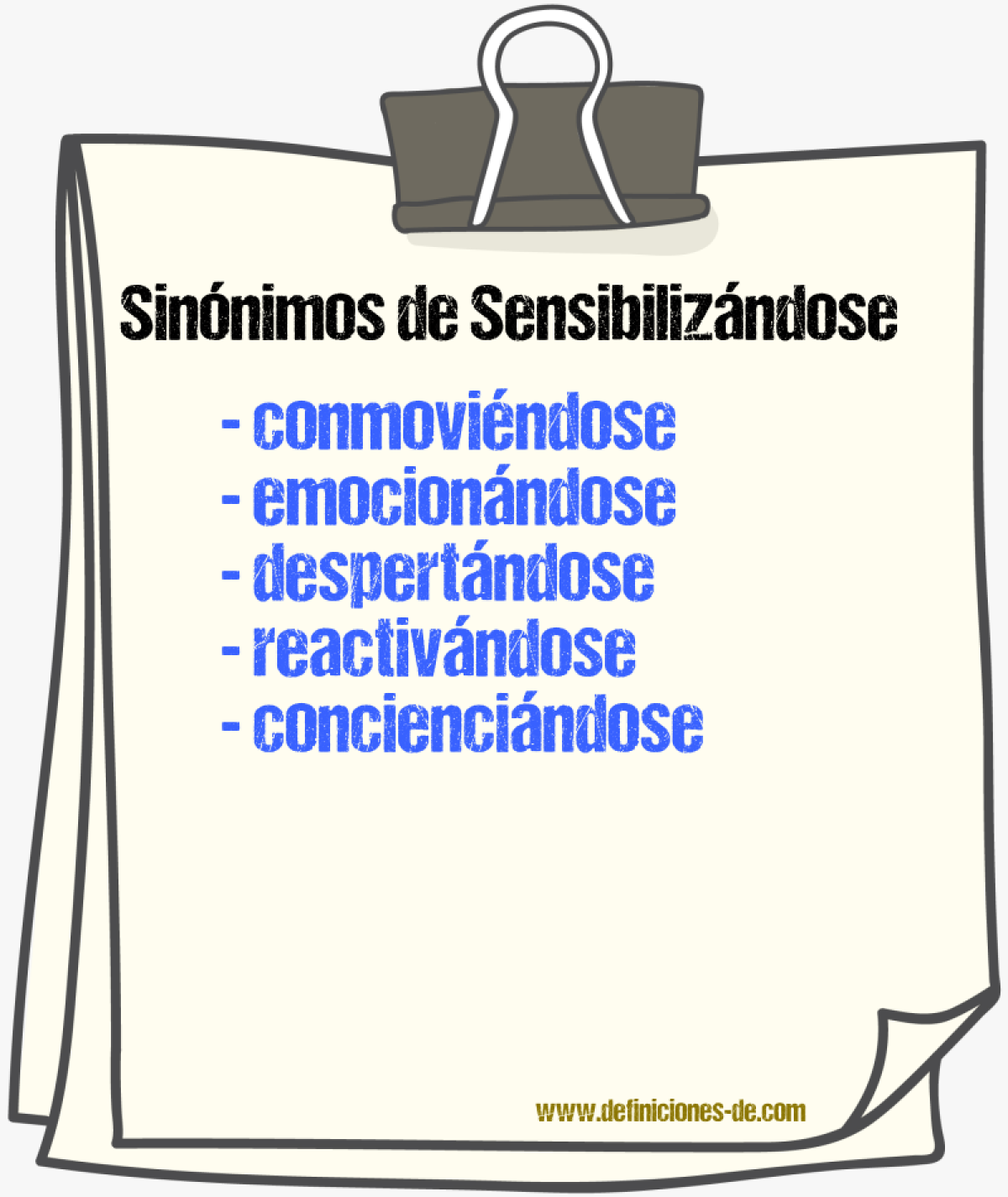 Sinónimos de sensibilizándose
