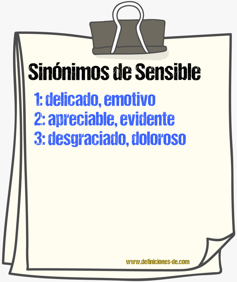 Sinónimos de sensible