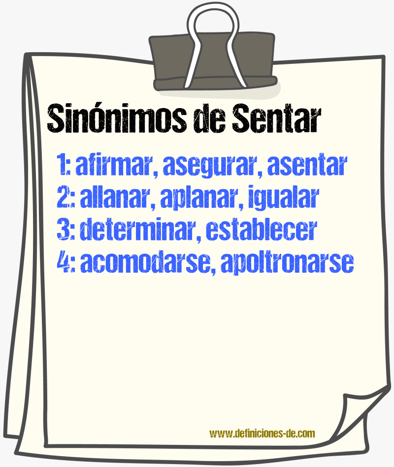 Sinnimos de sentar