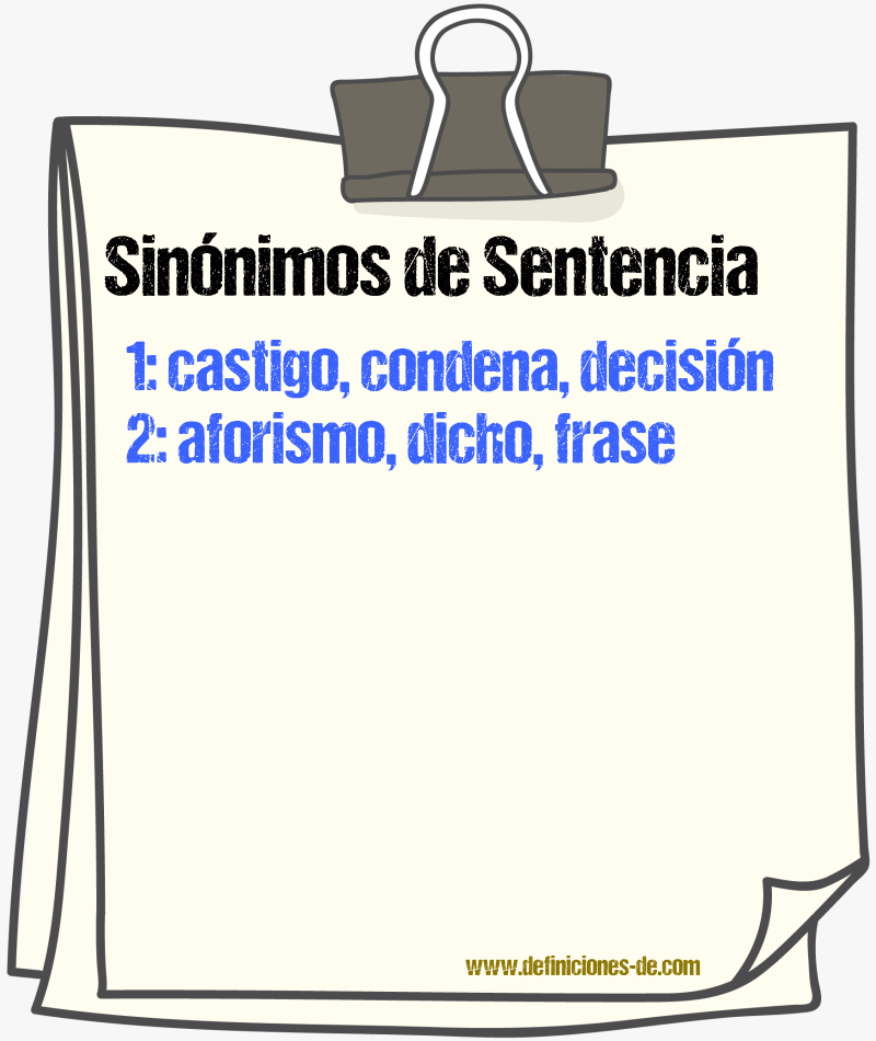 Sinnimos de sentencia