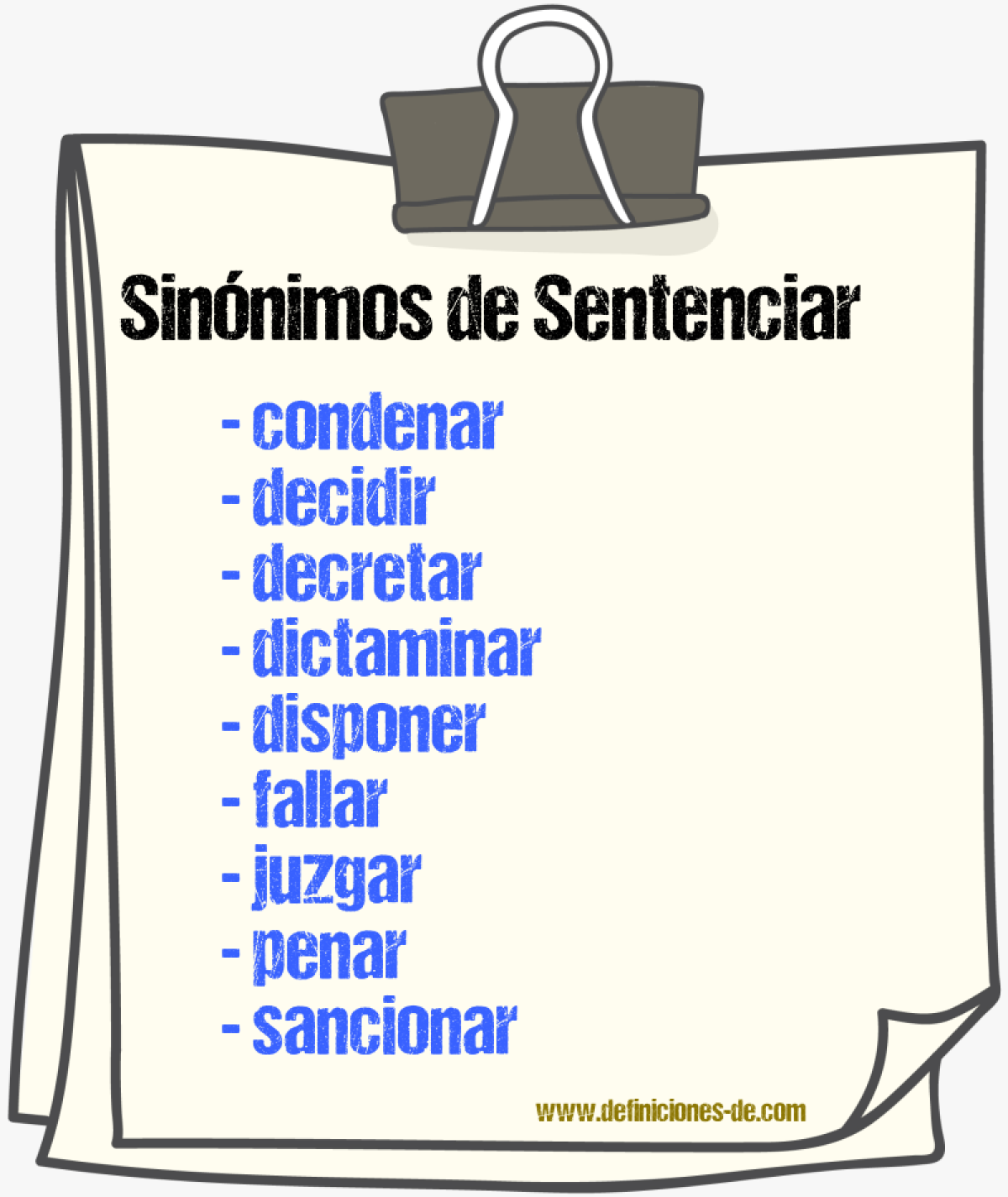 Sinónimos de sentenciar