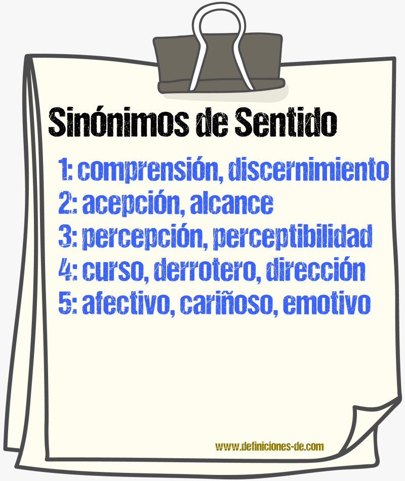 Sinnimos de sentido