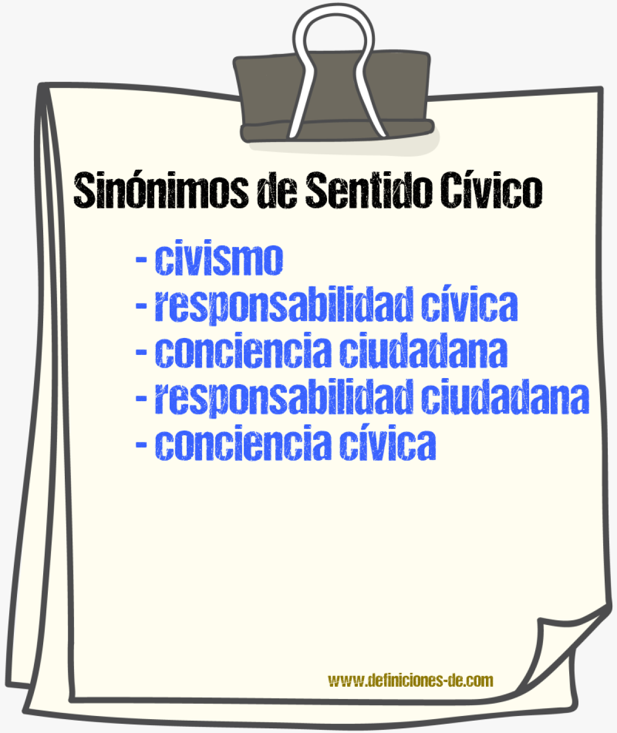 Sinónimos de sentido cívico